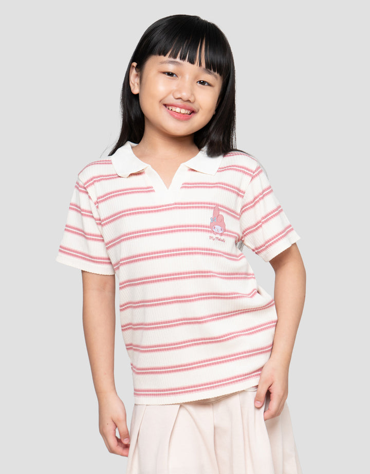 Character Stripes My Melody Kaos Polo Anak Perempuan