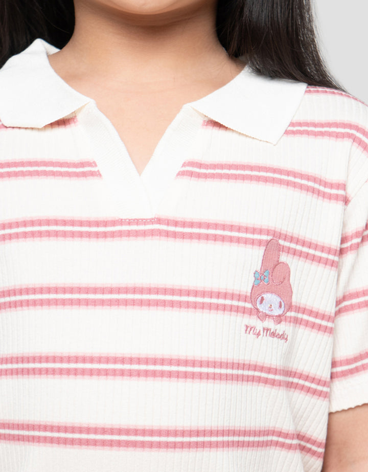 Character Stripes My Melody Kaos Polo Anak Perempuan