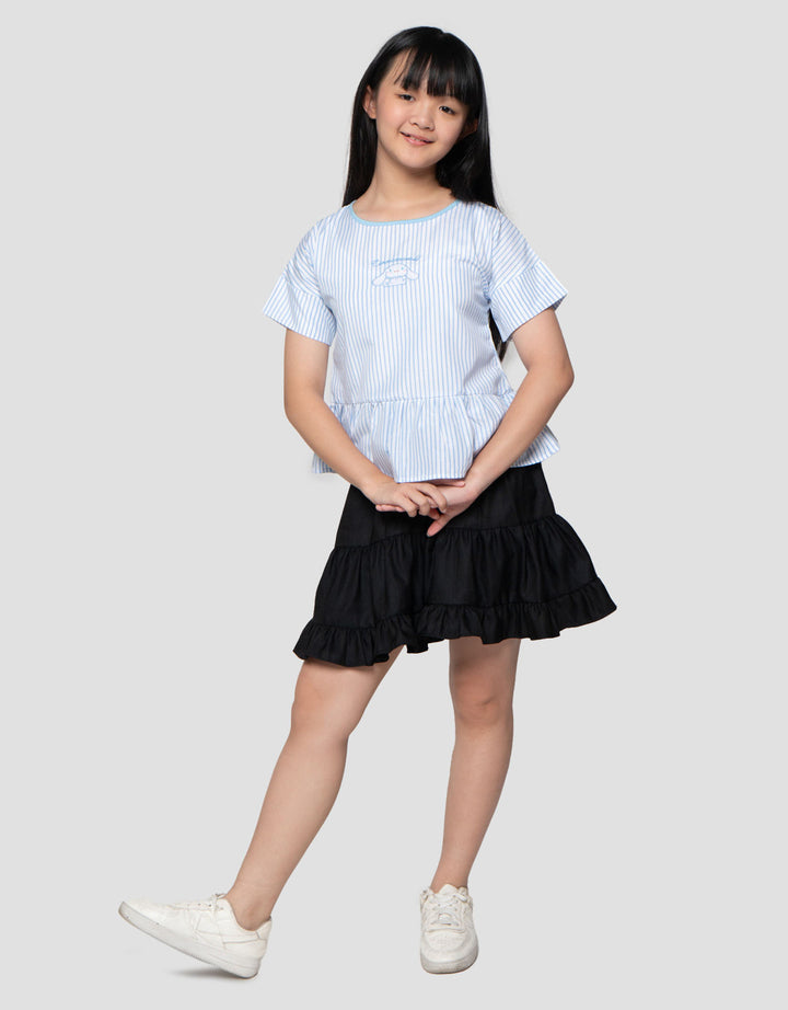 Character Woven Salur Cnnamoroll Kaos Anak Perempuan