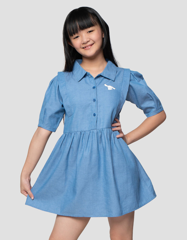 Character Collar Cinnamoroll Midi Dress Anak Perempuan