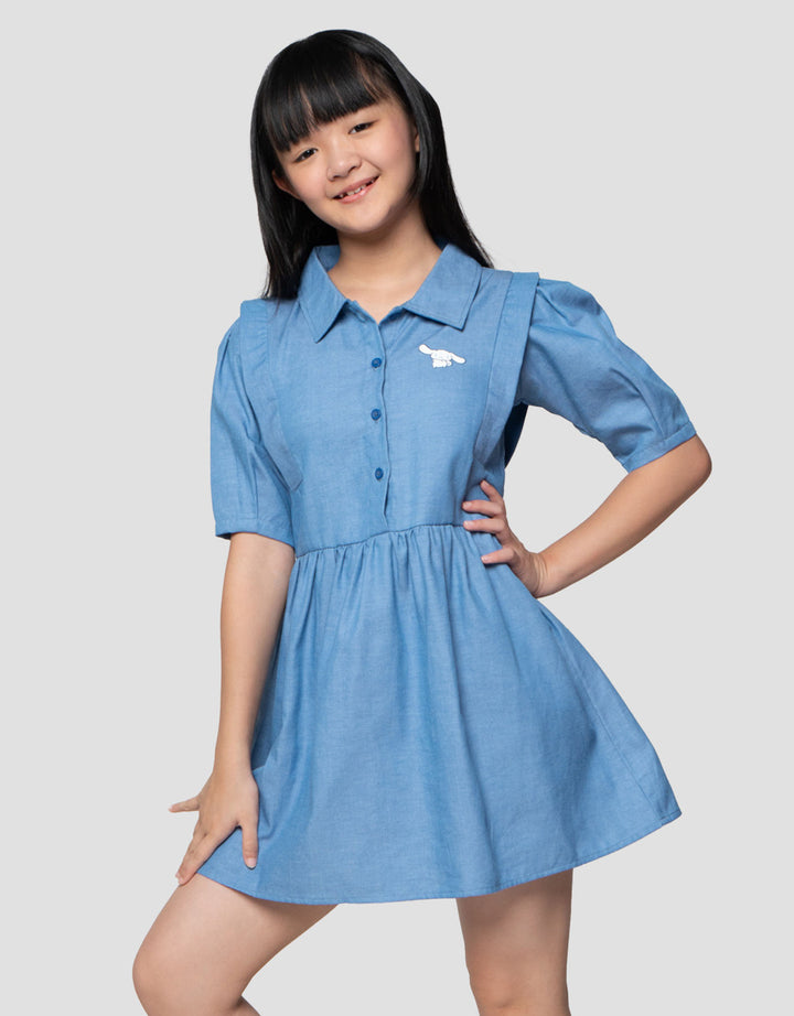 Character Collar Cinnamoroll Midi Dress Anak Perempuan