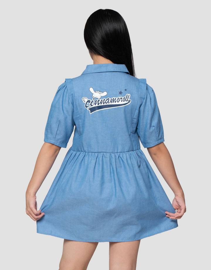 Character Collar Cinnamoroll Midi Dress Anak Perempuan