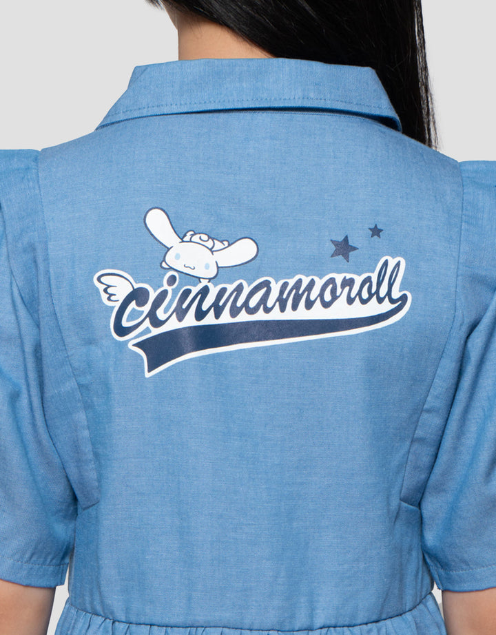 Character Collar Cinnamoroll Midi Dress Anak Perempuan