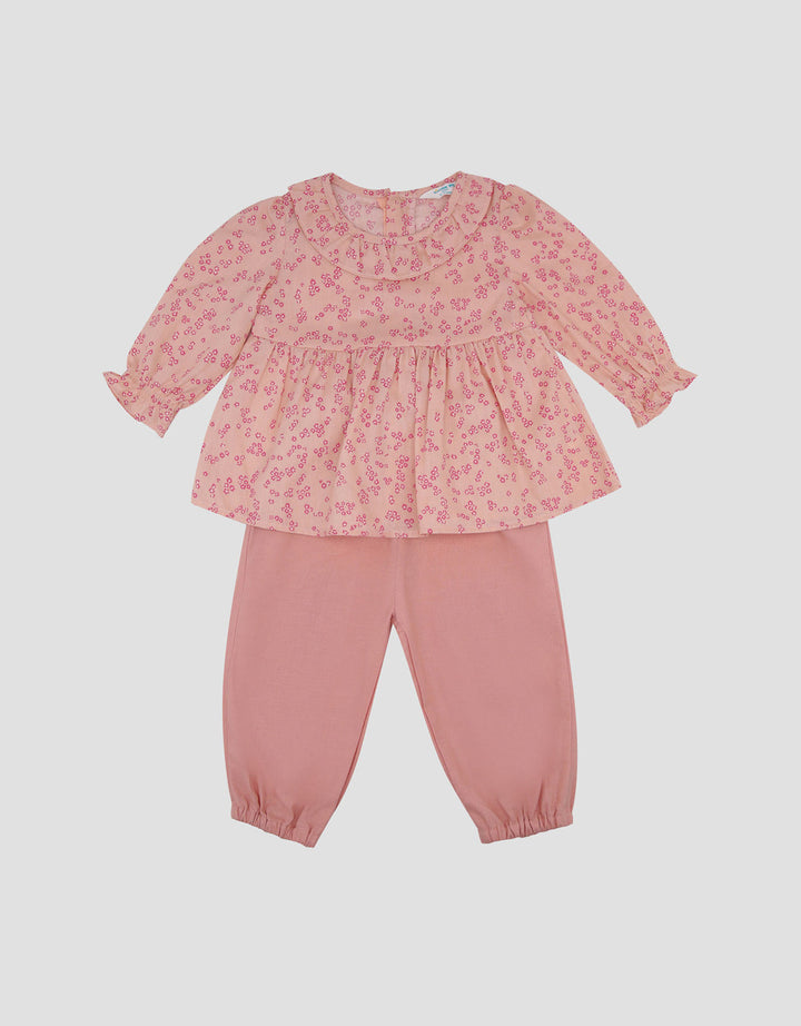 Little M Fullprint Bunga Setelan Baju Muslim Bayi