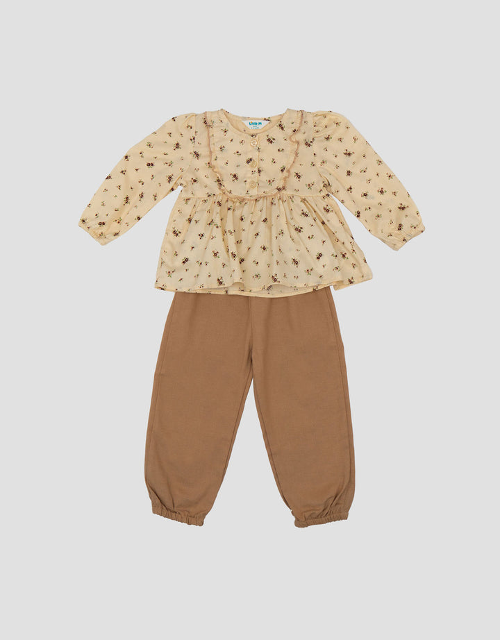 Little M Print Bunga Setelan Baju Muslim Bayi