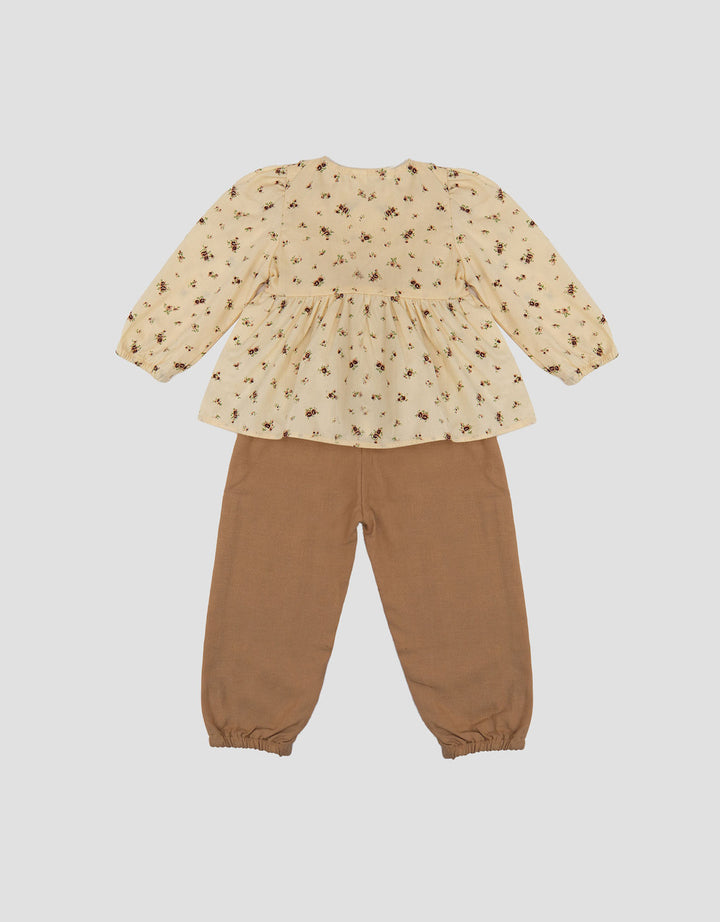 Little M Print Bunga Setelan Baju Muslim Bayi