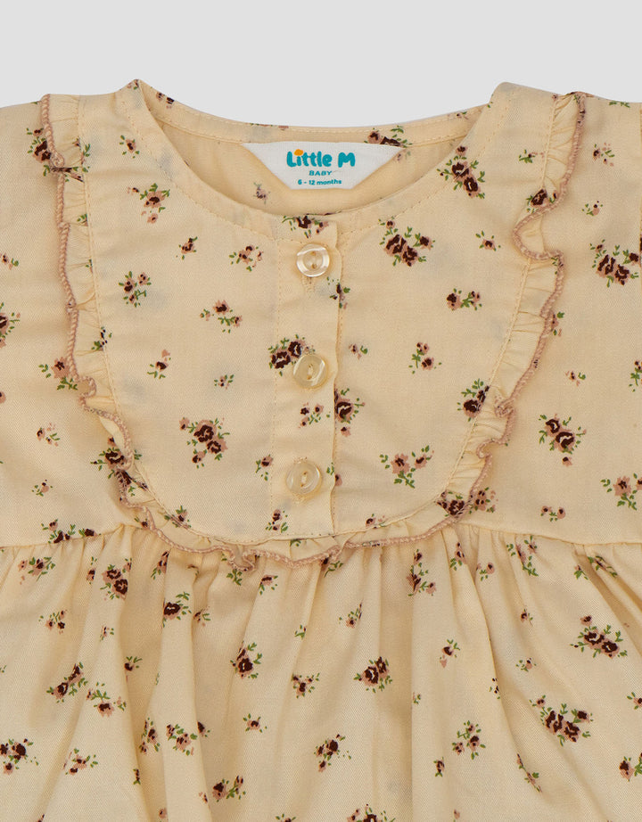 Little M Print Bunga Setelan Baju Muslim Bayi