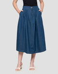 Nevada Pleats A Line Rok Denim Wanita