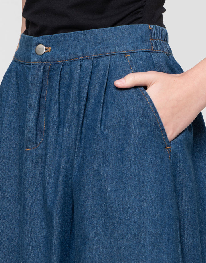 Nevada Pleats A Line Rok Denim Wanita