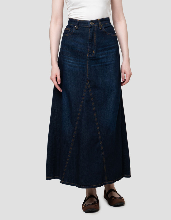 Nevada A-Line Rok Denim Wanita