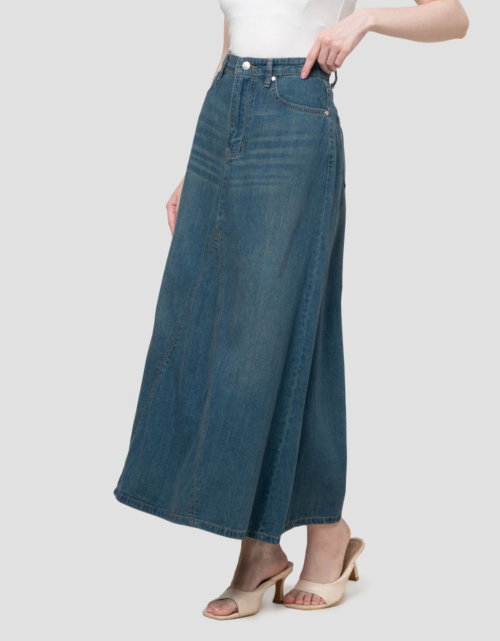 Nevada A-Line Rok Denim Wanita