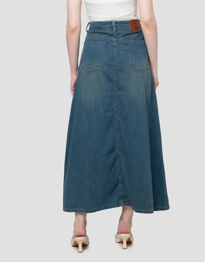 Nevada A-Line Rok Denim Wanita