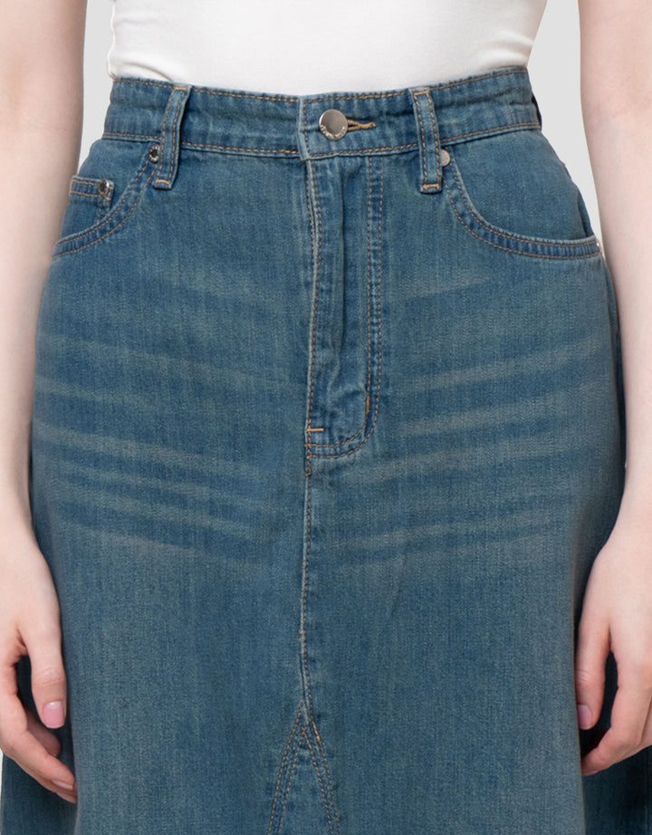 Nevada A-Line Rok Denim Wanita
