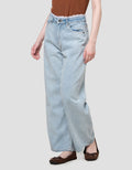 Nevada Wide Leg Lace Trim Celana Denim Wanita