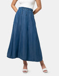 Nevada A Line Half Band & Elastic Rok Denim Wanita