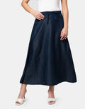 Nevada A Line Half Band & Elastic Rok Denim Wanita