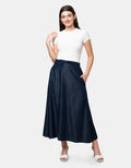 Nevada A Line Half Band & Elastic Rok Denim Wanita