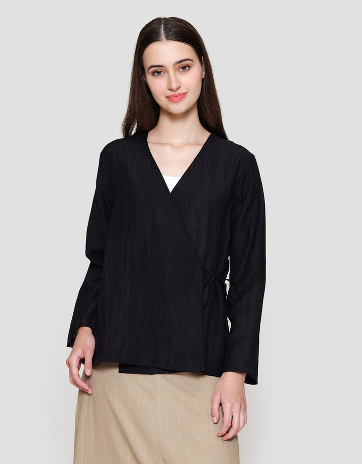 Connexion Blend Plain Loose Kimono Blouse Wanita