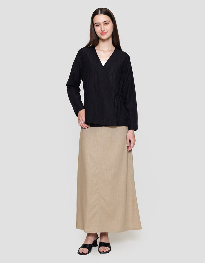 Connexion Blend Plain Loose Kimono Blouse Wanita