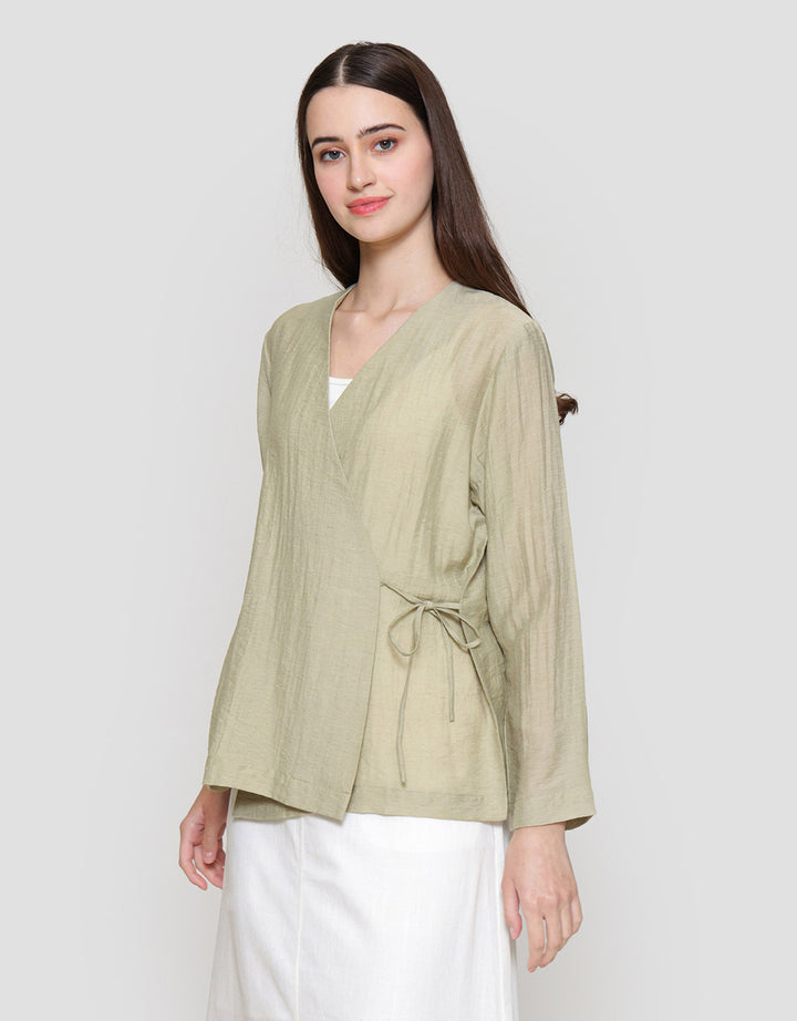 Connexion Blend Plain Loose Kimono Blouse Wanita