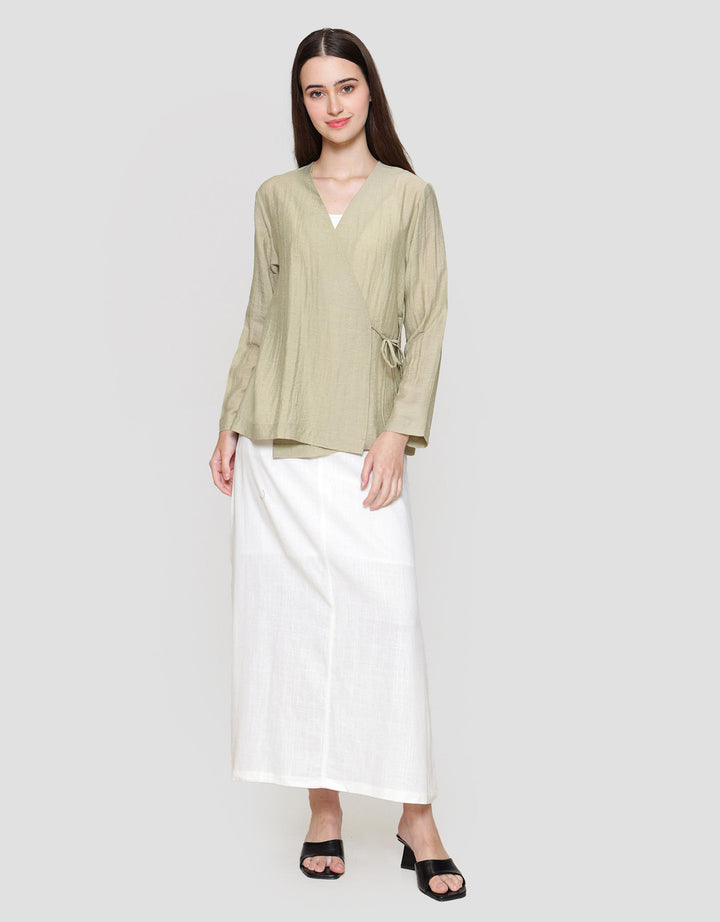 Connexion Blend Plain Loose Kimono Blouse Wanita