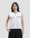 Nevada Wide Collar Blouse Wanita