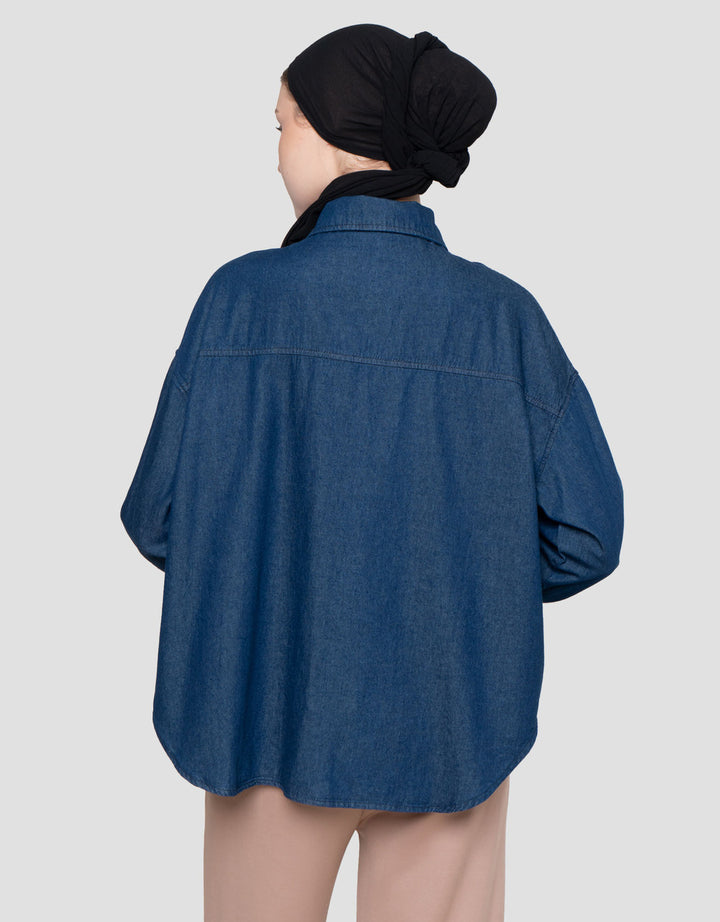 Annisa Oversized Kemeja Denim Wanita
