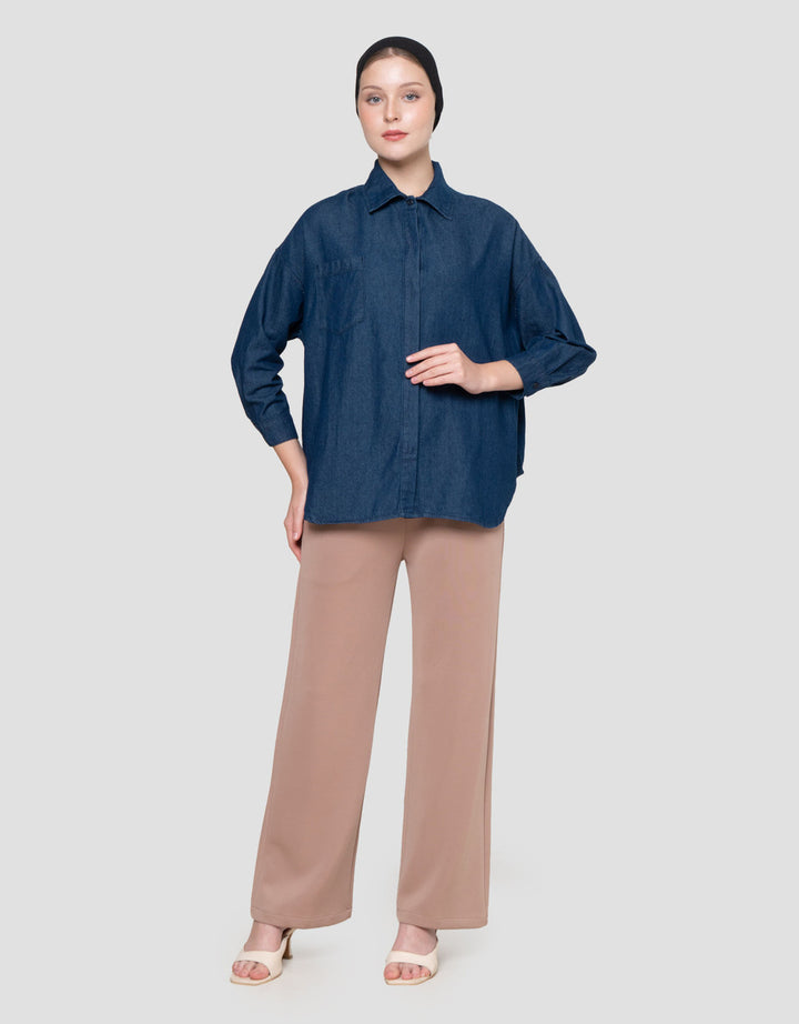 Annisa Oversized Kemeja Denim Wanita