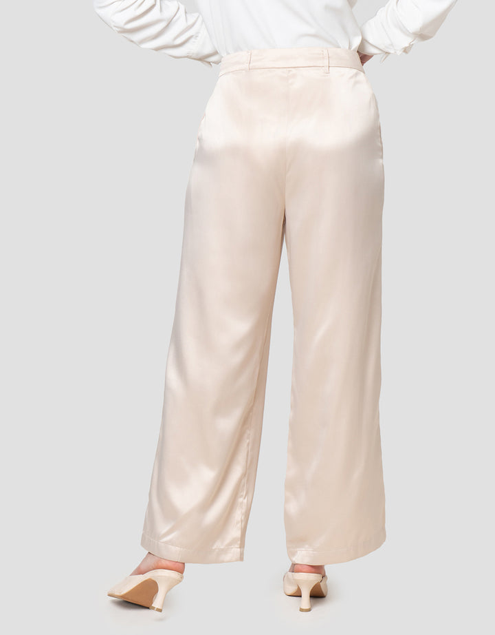 Annisa Wide Leg Satin Celana Panjang Wanita