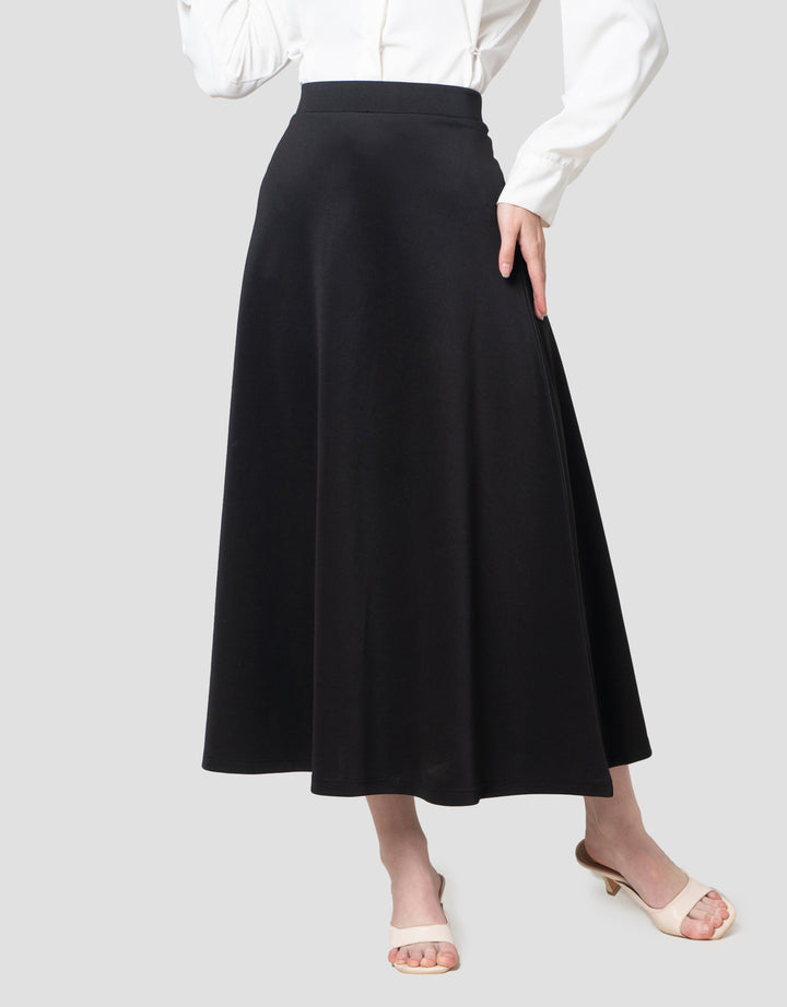 Annisa Flared Solid Rok Panjang Wanita