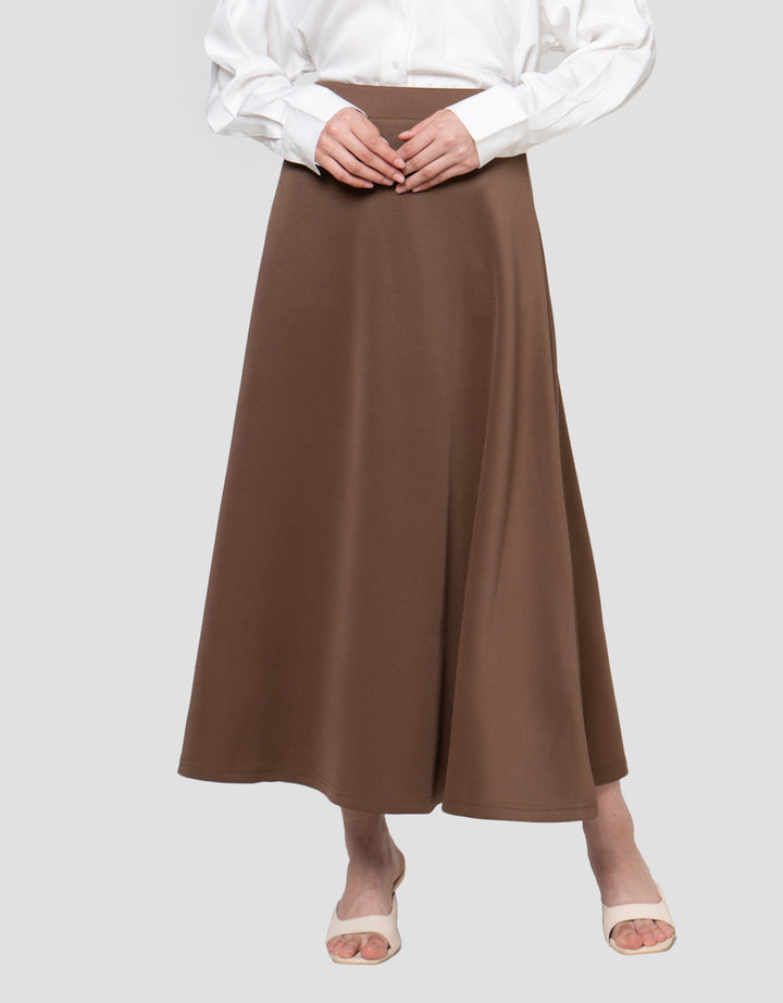 Annisa Flared Solid Rok Panjang Wanita