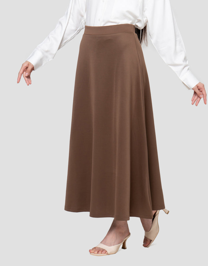 Annisa Flared Solid Rok Panjang Wanita