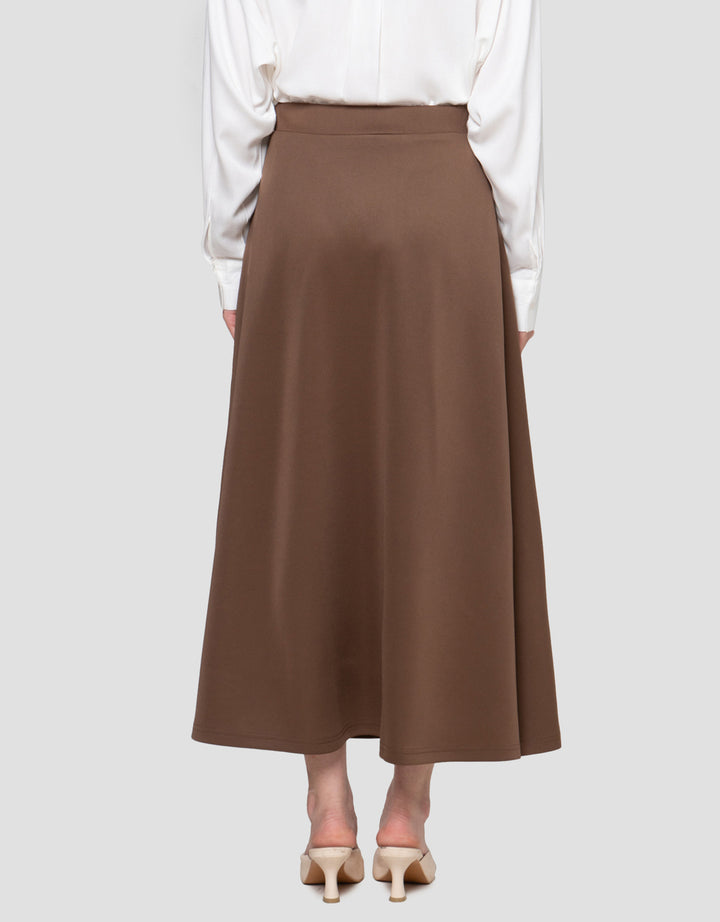 Annisa Flared Solid Rok Panjang Wanita
