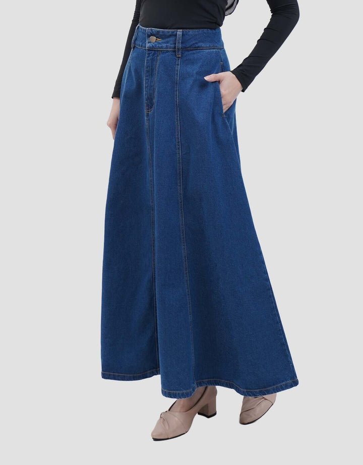 Annisa Rok Maxi Denim Flared Wanita