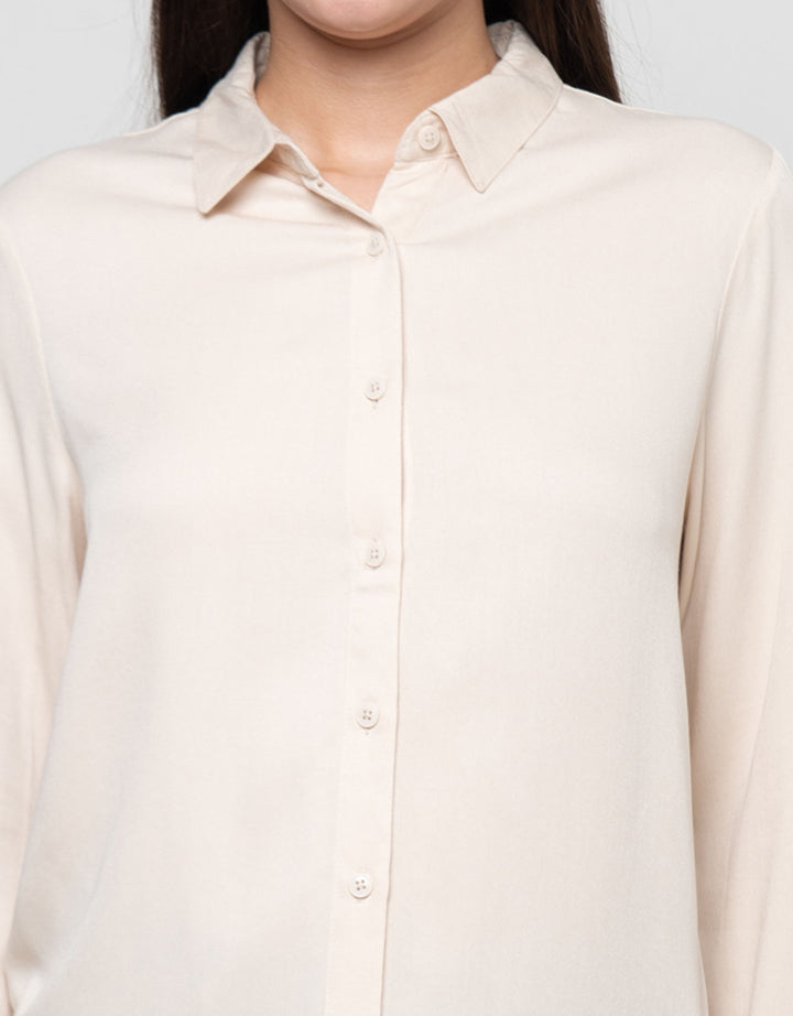 Connexion Collar Basic Kemeja Lengan Panjang Wanita