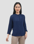Connexion Mandarin Collar Basic Kemeja Wanita
