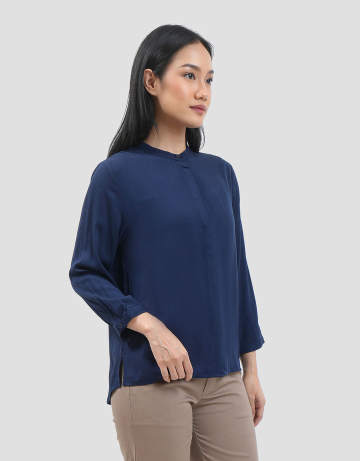 Connexion Mandarin Collar Basic Kemeja Wanita