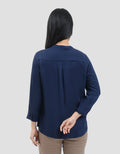 Connexion Mandarin Collar Basic Kemeja Wanita
