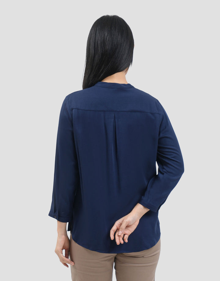 Connexion Mandarin Collar Basic Kemeja Wanita