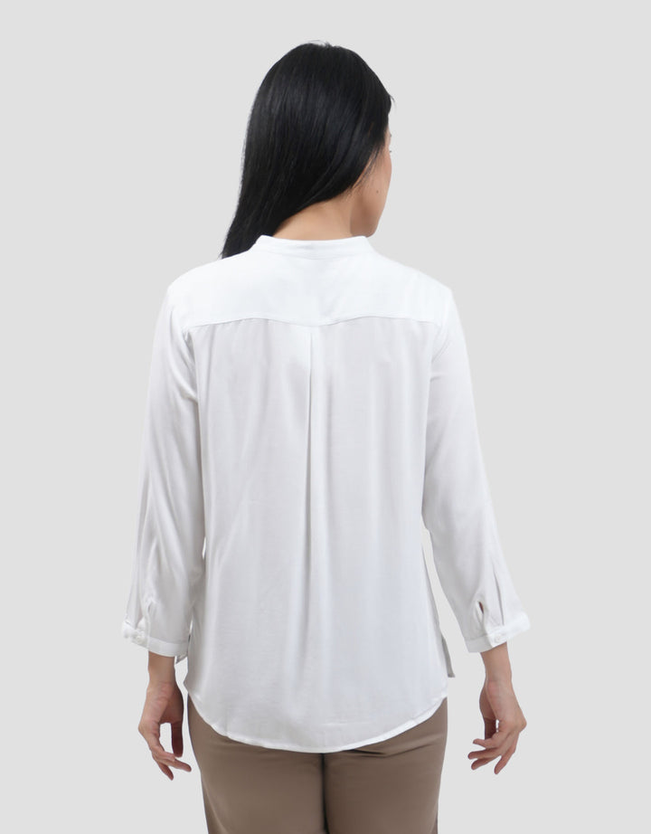Connexion Mandarin Collar Basic Kemeja Wanita
