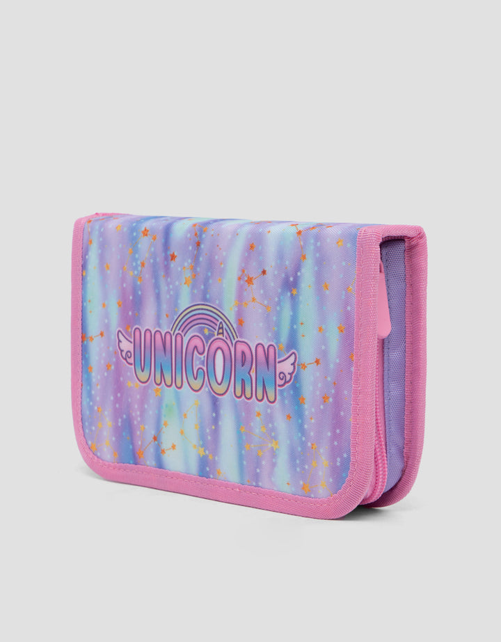 Yippi Purple Unicorn Wings Kotak Pensil Anak Perempuan