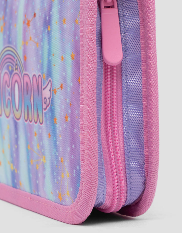 Yippi Purple Unicorn Wings Kotak Pensil Anak Perempuan
