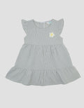 Little M Woven Stripe With Flower Midi Dress Bayi