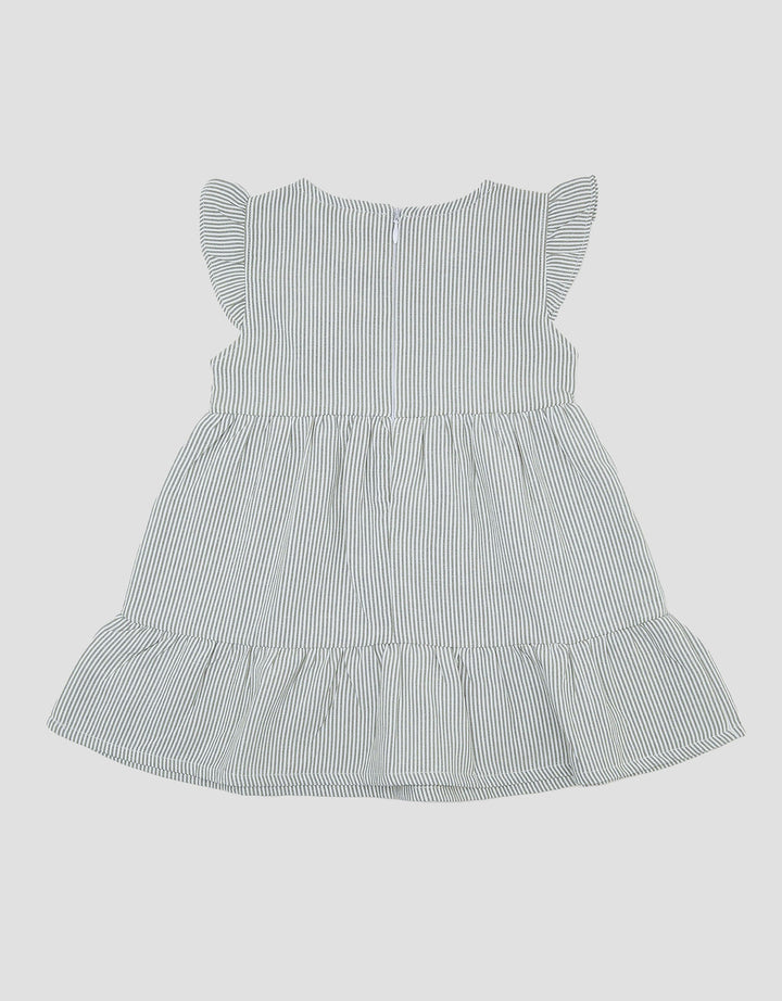 Little M Woven Stripe With Flower Midi Dress Bayi