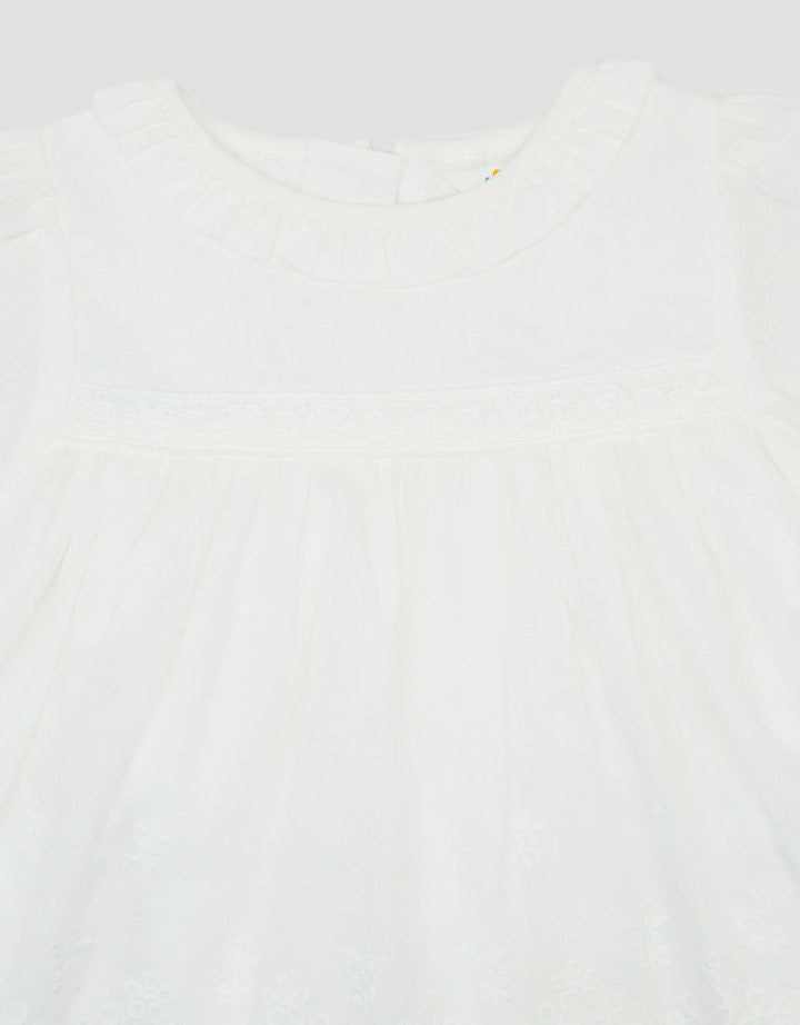 Little M Blouse With Textured Embro Kemeja Bayi