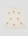 Little M Double Knit Flowers Applique Midi Dress Bayi