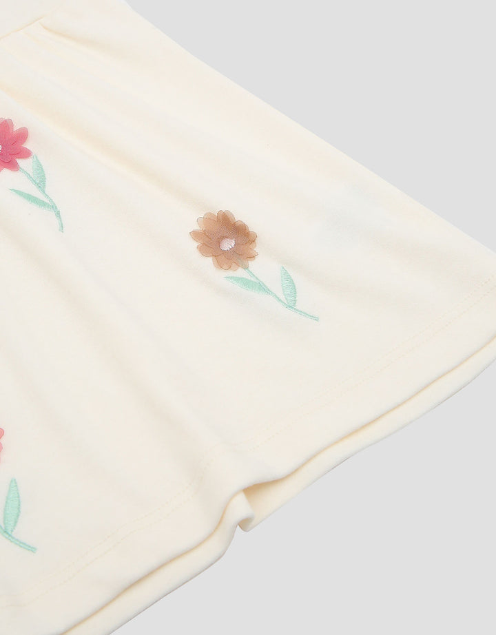 Little M Double Knit Flowers Applique Midi Dress Bayi