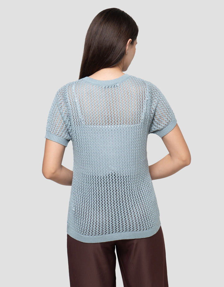 Connexion Chrochet Sweater Lengan Pendek Wanita