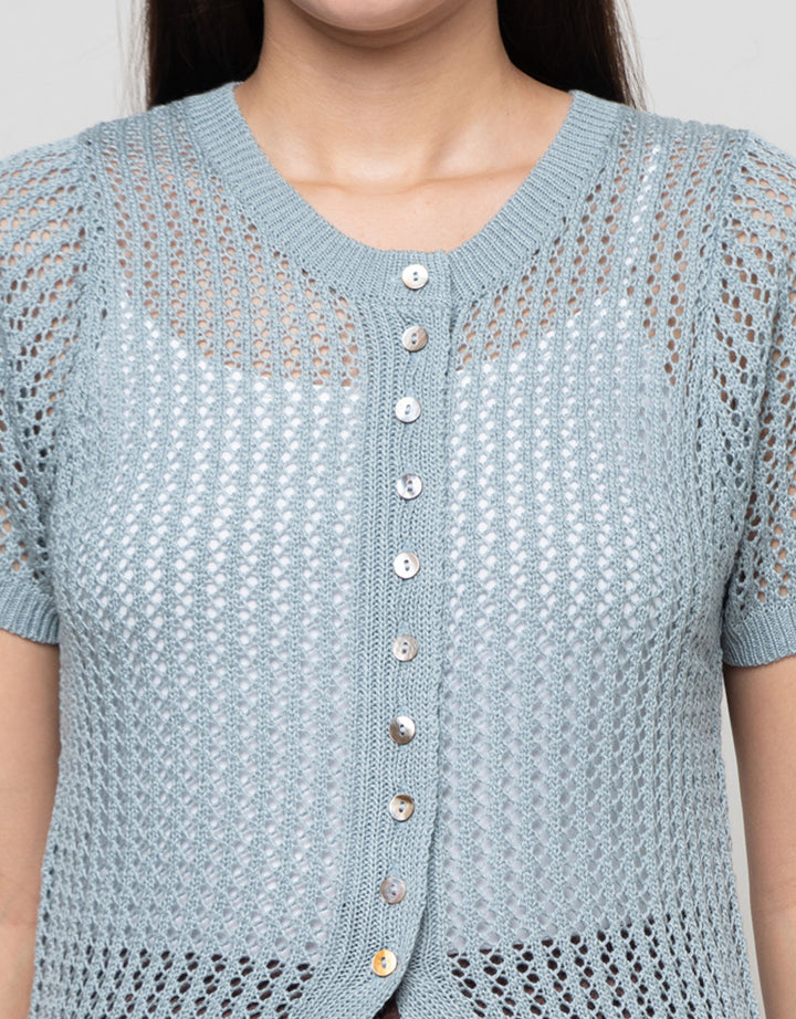 Connexion Chrochet Sweater Lengan Pendek Wanita
