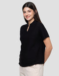 Connexion Texture Krah Kaos Lengan Pendek Wanita